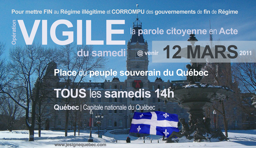 VIGILE du samedi, jesignequebec.com, OÉ